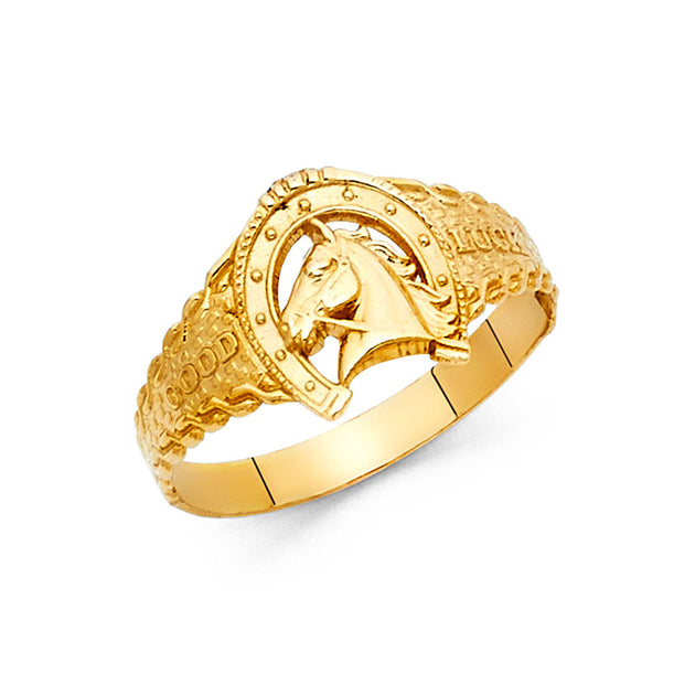 14K Solid Gold Lucky Horseshoe Ring – Ioka Jewelry