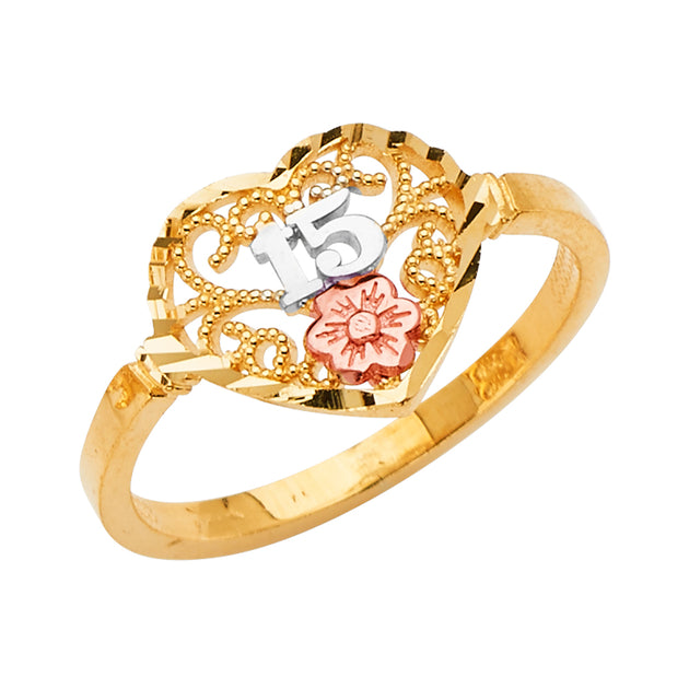 Quinceanera rings gold sales