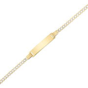 14K Solid Gold Cuban WP Baby ID Bracelet - 6'