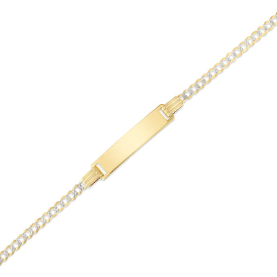 14K Solid Gold Cuban WP Baby ID Bracelet - 6'