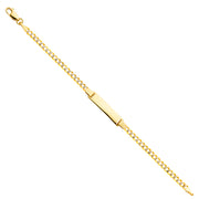 14K Solid Gold Cuban WP Baby ID Bracelet - 6'