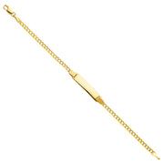 14K Solid Gold Cuban WP Baby ID Bracelet - 6'