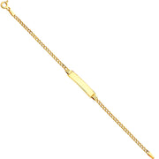 14K Solid Gold Hollow Cuban Baby ID Bracelet - 6'