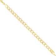 14K Solid Gold Light Fancy Bracelet - 7.5'