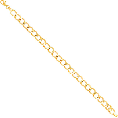 14K Solid Gold Light Fancy Bracelet - 7.5'