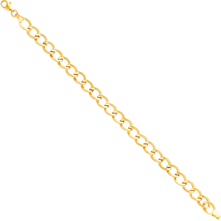 14K Solid Gold Light Fancy Bracelet - 7.5'