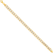 14K Solid Gold Light Fancy Bracelet - 7.5'