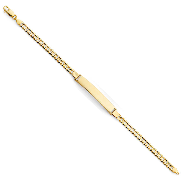 14K Solid Gold Cuban ID Bracelet - 7.5'