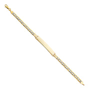 14K Solid Gold Cuban WP ID Bracelet - 7.5'