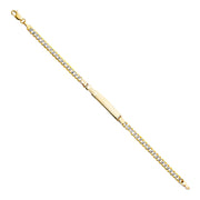 14K Solid Gold Cuban WP ID Bracelet - 7.5'