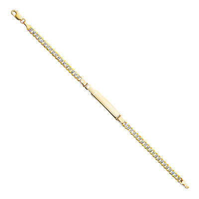 14K Solid Gold Cuban WP ID Bracelet - 7.5'