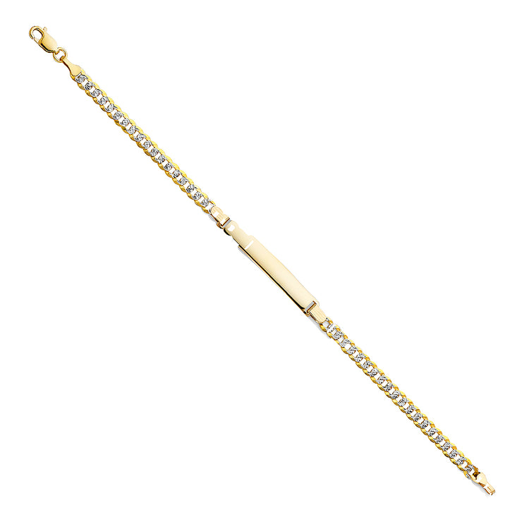 14K Solid Gold Cuban WP ID Bracelet - 7.5'