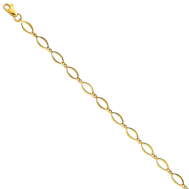 14K Solid Gold Light Bracelet - 7.25'