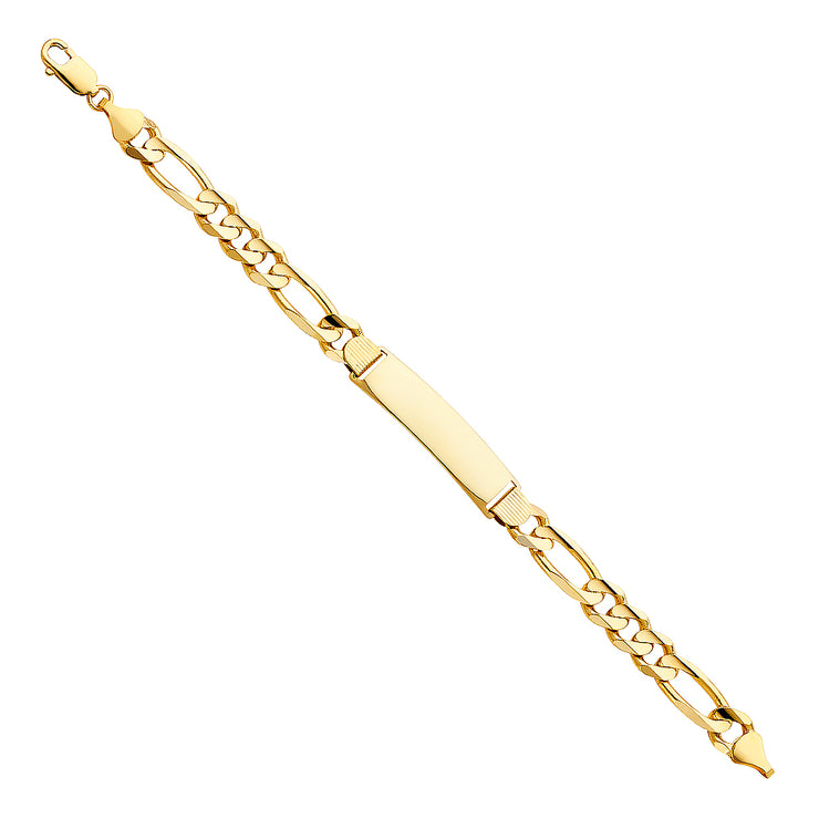 14K Solid Gold Figaro 3+1 ID Bracelet  - 8.5'