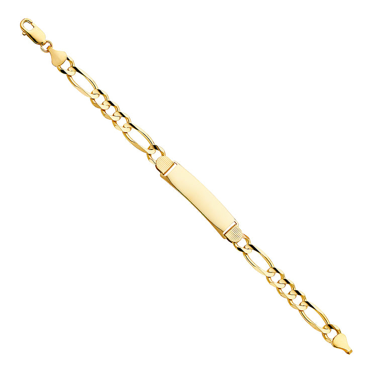 14K Solid Gold Figaro 3+1 ID Bracelet  - 8.5'