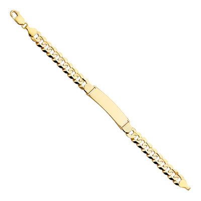 14K Solid Gold Cuban ID Bracelet  - 8.5'