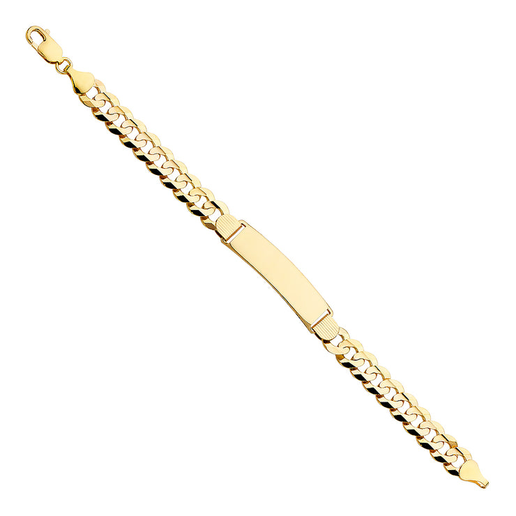 14K Solid Gold Cuban ID Bracelet  - 8.5'