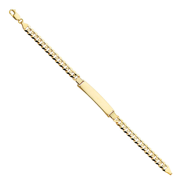 14K Solid Gold Cuban ID Bracelet  - 8.5'