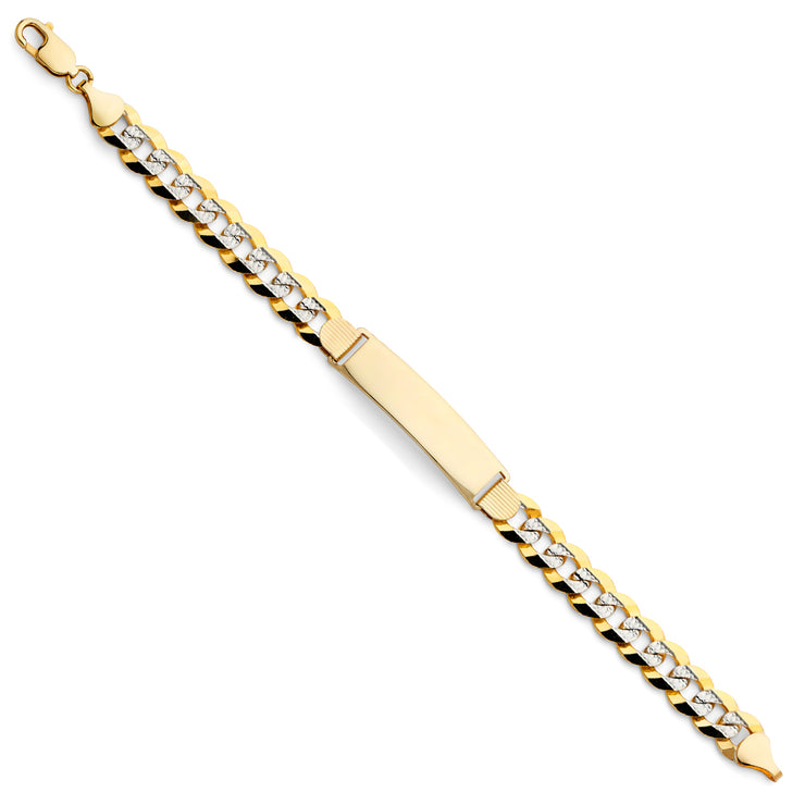 14K Solid Gold Cuban WP ID Bracelet  - 8.5'