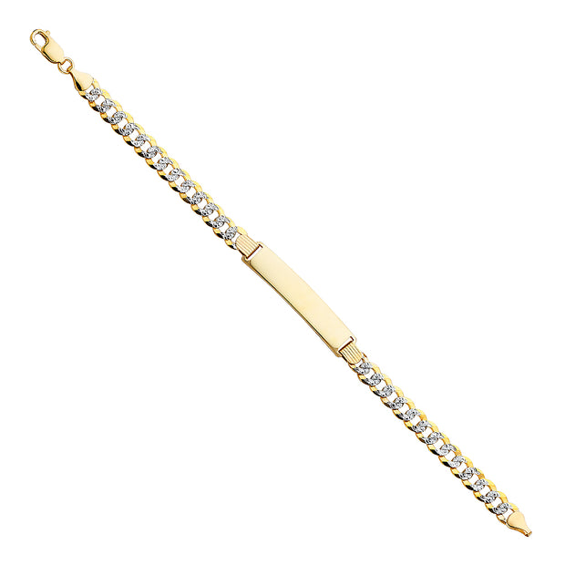 14K Solid Gold Cuban WP ID Bracelet  - 8.5'