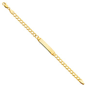 14K Solid Gold Cuban Baby ID Bracelet - 6'