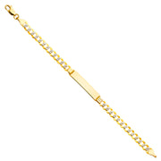 14K Solid Gold Cuban WP Baby ID Bracelet - 6'