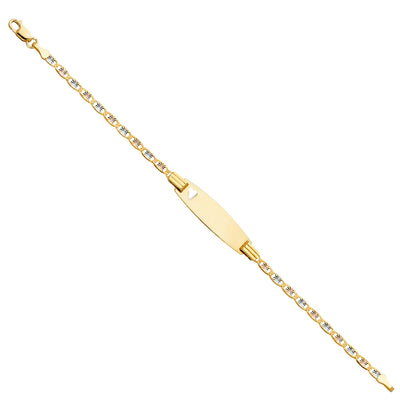 14K Gold Valentino DC Oval Baby ID Bracelet - 6'