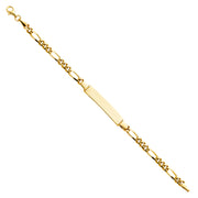 14K Solid Gold Figaro Plain Baby ID Bracelet - 6'