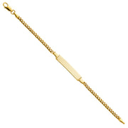 14K Solid Gold Cuban Plain Baby ID Bracelet - 6'