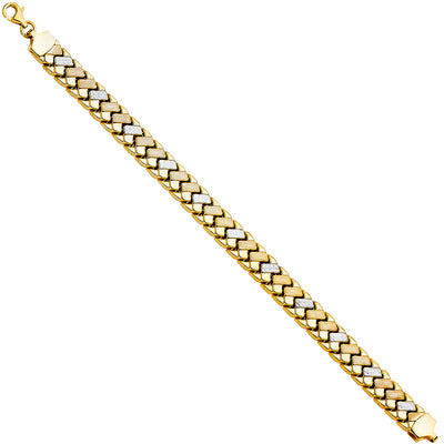 14K Solid Gold Stampato Bracelet - 7.25'