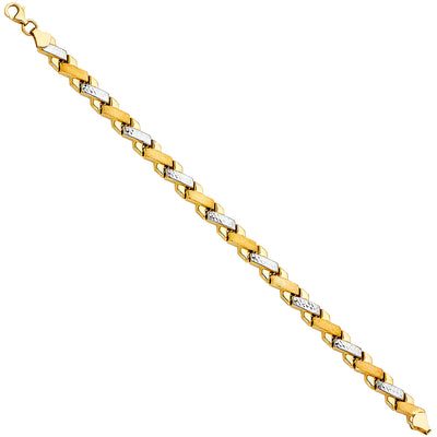 14K Solid Gold Stampato Bracelet - 7.25'