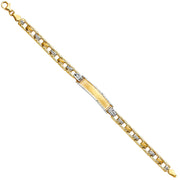 14K Solid Gold Stampato Baby ID Hearts Bracelet - 6'