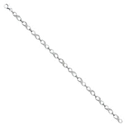 14K Solid Gold CZ Infinity Bracelet - 7.25'