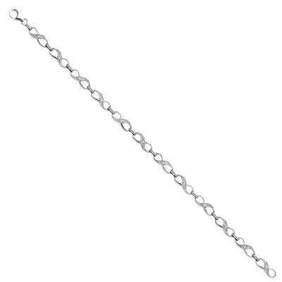 14K Solid Gold CZ Infinity Bracelet - 7.25'