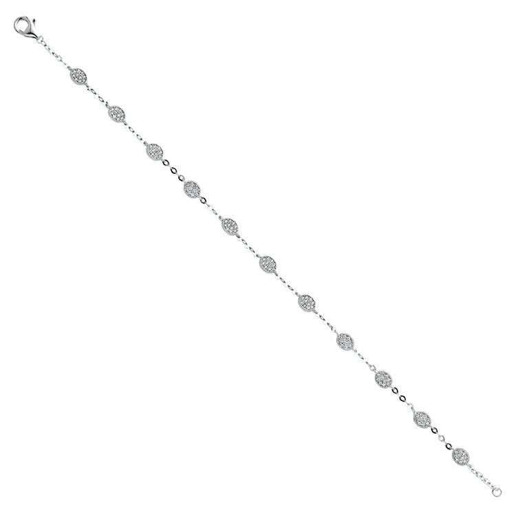14K Solid Gold CZ Bracelet - 7.5'