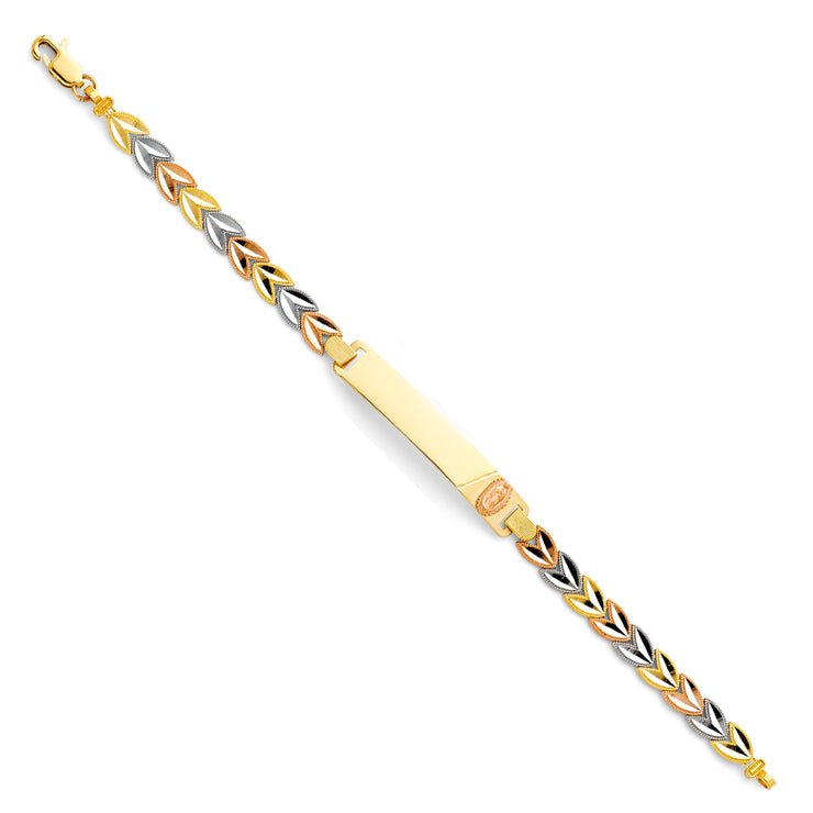 14K Gold Our Lady of Guadalupe ID Bracelet - 7.5'