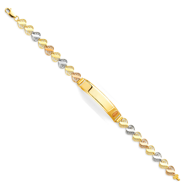 14K Gold Our Lady of Guadalupe ID Bracelet - 7.25'