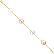 14K Gold Light Peace Bracelet - 7.5'