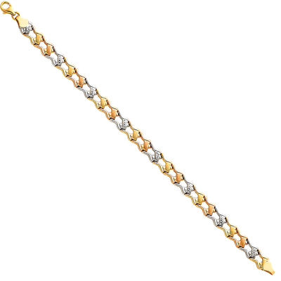 14K Gold Light Stampato Bracelet - 7.25'