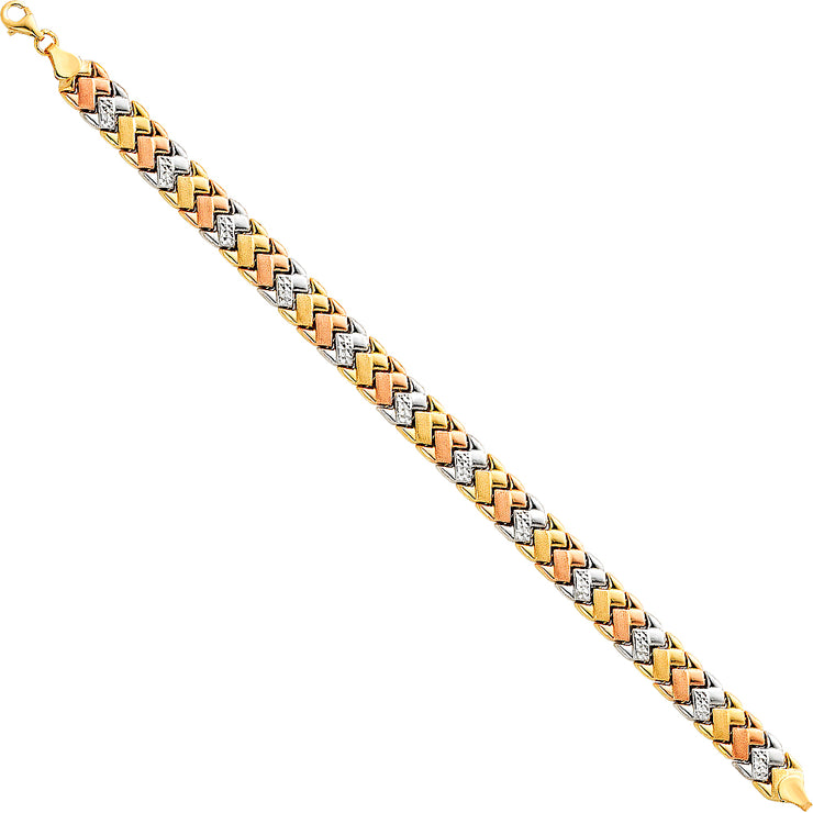 14K Gold Light Stampato Bracelet - 7.25'