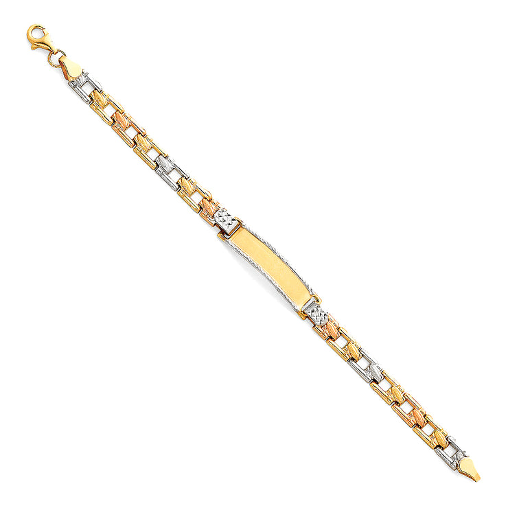 14K Gold Light Stampato Engravable ID Bracelet  - 6'