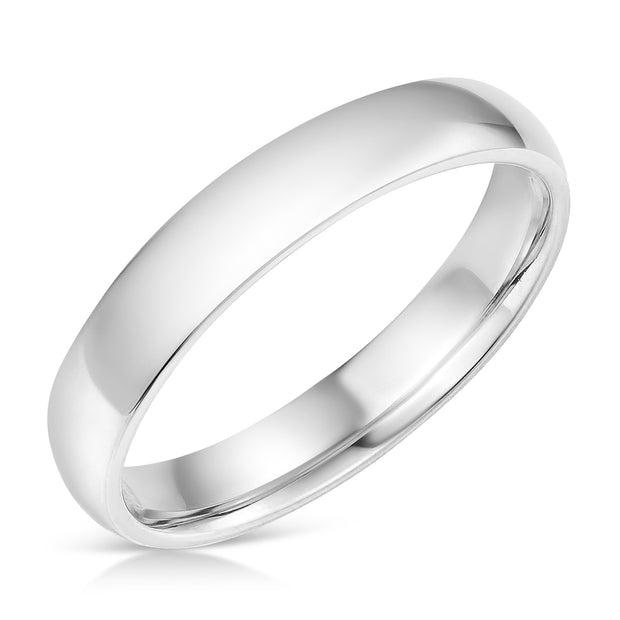 14k Solid Gold 4mm Plain Comfort Fit Wedding Band