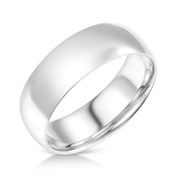 14k Solid Gold 7mm Plain Comfort Fit Wedding Band