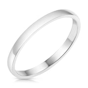 14k Solid Gold 2mm Plain Standard Classic Fit Traditional Wedding Band Ring