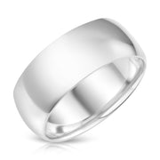14k Solid Gold 8mm Plain Standard Classic Fit Traditional Wedding Band Ring
