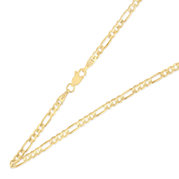 14K Gold 3.1mm Figaro 3+1 Chain