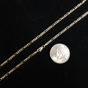 14K Gold 2.3mm Figaro 3+1 Chain