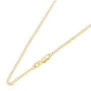 14K Gold 1.7mm Flat Open Wheat Chain