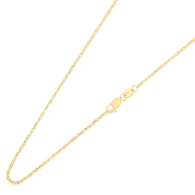 14K Gold 0.8mm Square Wheat Diamond Cut Chain