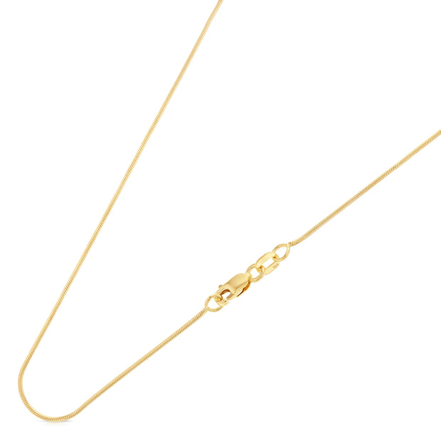 14K Gold 0.7mm Round Snake Chain